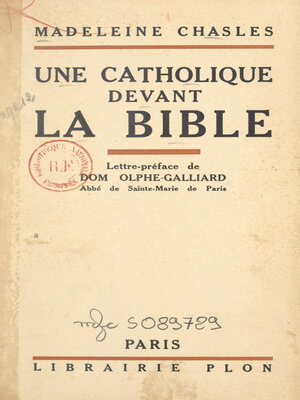 cover image of Une catholique devant la Bible